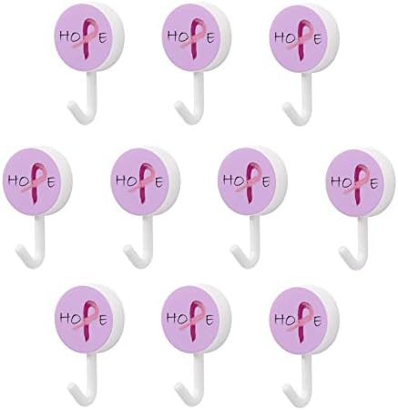 Ružičasta vrpca - Svjesnost karcinoma dojke 10 kom plastično kuka slatka zidna kuka za kuku za kućnu kuću