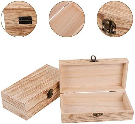 Zerodeko drvene obrtne kutije 2pcs Drveni čuva memorijska kutija, ukrasna kutija za odlaganje
