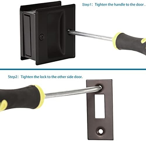HOMTRO klizna vrata ručka vuče uljna uljna bronza bez prekidača - nadograđeni džepni vuč vrata, jednostavna instalacija 2-3 / 4 x2-1 / 2, za 1-3 / 8 vrata debljine, jednostavna instalacija