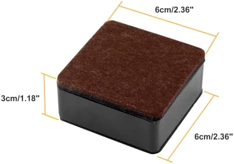 Coufce 1,2 inča Visina 4Pack samoljepljivi kvadratni dizalice, ugljični čelični komad punog nameštaja,