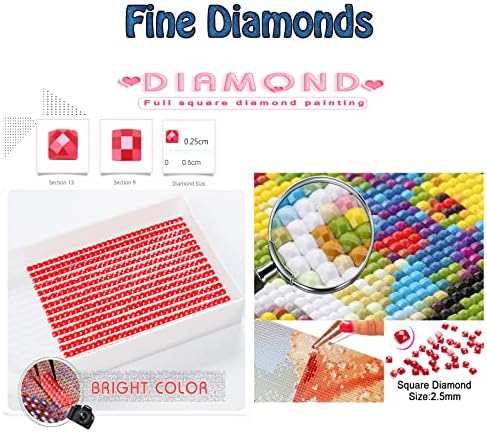 Dijamantni setovi za odrasle, Lotus Diamond Art Kids početnik DIY 5D boja po brojevima, velikim punim bušilicama dijamantskih točkica kristalno dragulje umjetnina slika slika za kućni zidni poklon, 12x36in