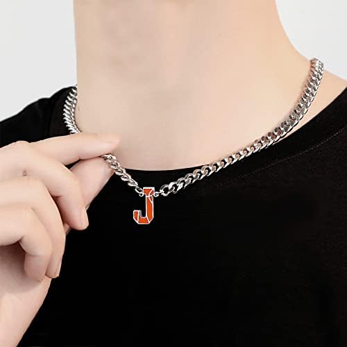Košarka početna ogrlica od slova A-Z za muškarce Kubanski lanac od nerđajućeg čelika 18+2 inča košarkaško pismo Charm privjesak personalizirani košarkaški poklon za dječake žene djevojčice