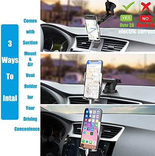 Yianerm Auto-Clamping Wireless Car Charger Mount, 2 in 1 Qi 15W/10W/7.5W Fast Wireless Inductive Air Vent/Dashboard