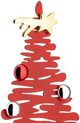 Alessi kora za božićni BM06 / 30 R - Dizajn božićnog ukrasa u obliku drveća, nehrđajući čelik, crveni