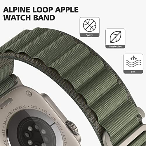 Rain Gold Alpine Loop kompatibilan za Apple Watch Band Ultra 49mm 41mm 40mm 38mm, robusni najlon Sports Solo