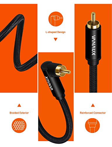 Vanaux 90 stupnjeva u kut RCA kabel kabel kabela mužjak za muški digitalni koaksijalni audio kabel za kućno