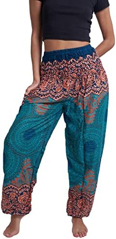 MNZ boemijske harem hlače žene, visoko struk joga hlače sa cvjetnim dizajnom, boho baklje za bilo koju priliku