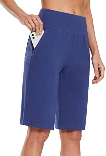 Baleaf Women 12 Duge Bermuda kratke hlače sa džepovima Duljina koljena Dressy Pamuk za Ležerni radni salon