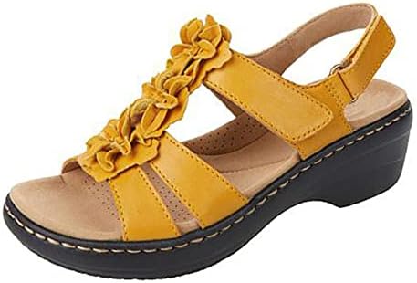 Ljetne sandale za žene klinovi cipele na platformi izdubite klinaste riblje usne cvijeće papuče