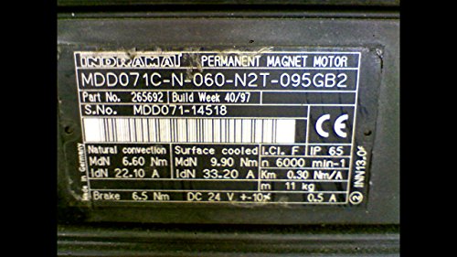 Indramat MDD071C-N-060-N2T-095GB2 SERVO MOTORNICA BRITE = 6,5NM 24VDC 0.5A MDD071C-N-060-N2T-095GB2