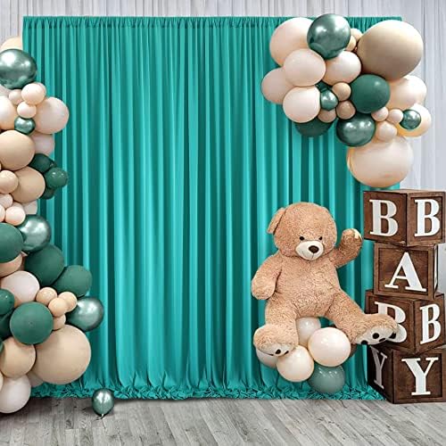 Tirkizna pozadina zavjese za zabave bez bora foto zavjese pozadina zavjese dekoracija tkanina za Baby Shower Rođendanska zabava 5ft x 7ft, 2 ploče
