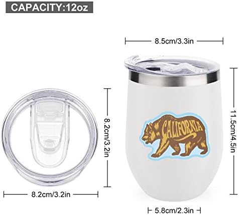 Kalifornijska čaša za flašu medvjeda sa poklopcem izolovana čaša od nerđajućeg čelika sa duplim zidom kancelarijske kućne šolje