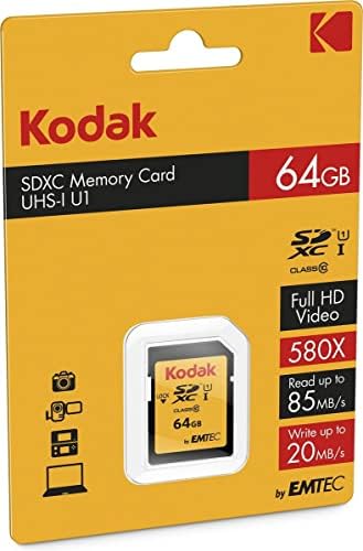 Kodak 64GB Klasa 10 UHS-I U1 SDXC Premium memorijska kartica, brzina čitanja 85Mbs, brzina pisanja