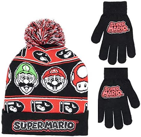 Nintendo Super Mario Boys Beanie zimski šešir i set rukavica [4015]