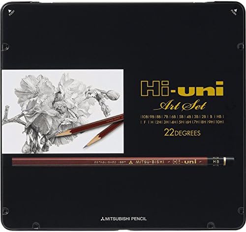 Uni Hi drvena olovka Art Set-10b do 10H-kutija od 22