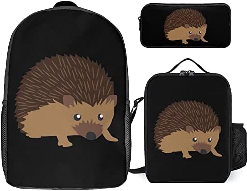 Slatki setovi školskih ruksaka za ježeve za učeničku slatku štampanu torbu sa izolovanom kutijom za ručak i Pernicom