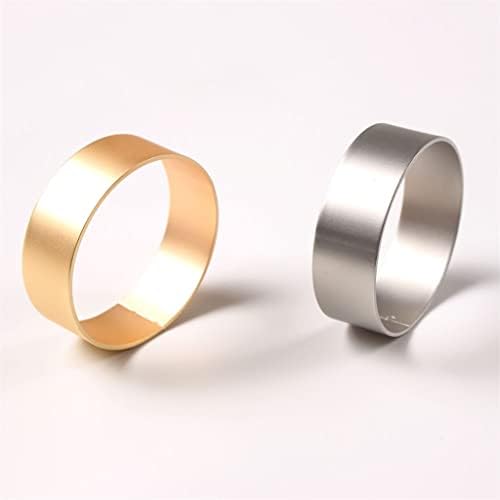 Ganfanren 10pcs sjajni jednokrevetni krug matte zlatni salvetni kopčak mat srebrni salvetni prsten od metalne salvete