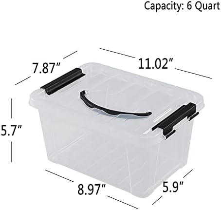 Fardoon 6 kvadrat plastični spremište za odlaganje, kutija za kontejner za slaganje sa poklopcem, 2 paketa