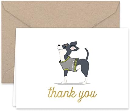 Papir Frenzy Dogs štenad Hvala Napomena kolekcija kartica 25 paketa sa Kraft kovertama