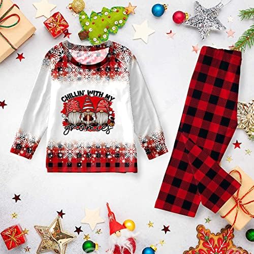 Kids Porodičan božićni pidžami Početna Kostimot Set Božićni print Pajamas postavio porodicu Pajamas