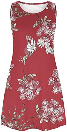 Ljetna haljina za žene 2023 plaža cvjetna masirt sundress casual bez rukava Boemska tenka sa telefonskim