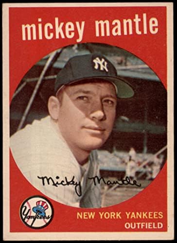 1959 TOPPS 10 Mickey Mantle New York Yankees VG / Ex Yankees