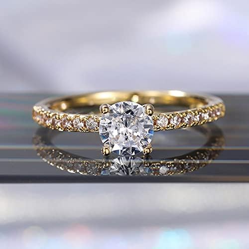 2023 Nova jednostavna ženska cirkonija Bling Diamond Angagement Vjenčani prsten osjetljiv prsten
