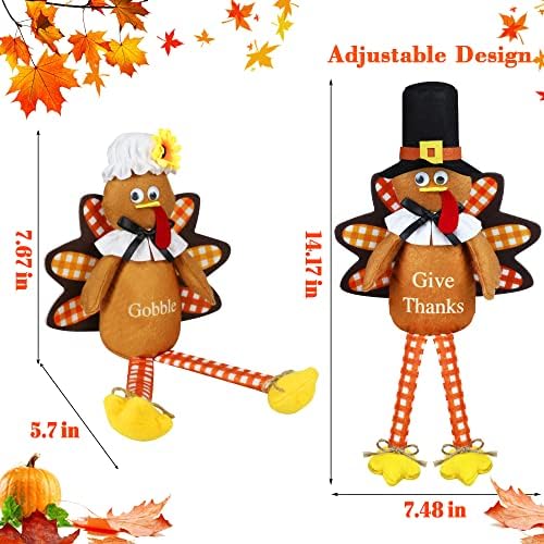Jesen zahvalnosti dekoracije Turska Patuljci pliš, 2kom Mr & amp; Gospođa Handmade švedski Tomte Gnome jesen