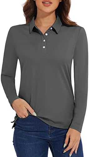 Magcomsen ženske polo majice s dugim rukavima za golf majica Brzi suhi upf 50+ zaštita od sunca
