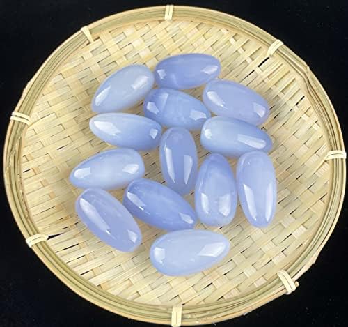 Podydot Natural Blue Chalcedon Džepne džepove Tumble Kamen Besplatan oblik Pravi iscjeljivanje kristala Palm Energy Stone Veliki