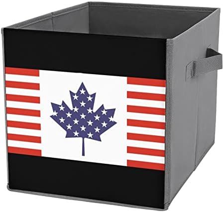 Američka kanadska zastava Skladištite za skladištenje Osnove sklopive kockice za pohranu tkanine Organizator kutije sa ručkama