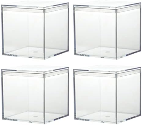 Anoily 4pcs Mini bistra plastična kutija za odlaganje kvadratnog kuca sa povoljnim kontejnerom