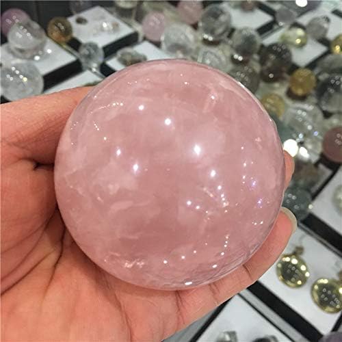 Zamtac novi prirodni ružinski kvarcni kristalni poklon ukras sfera lopta -