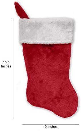 Monogramirani me vezeno početno božićno čarapa, crveno-bijelo plišanje, početni s