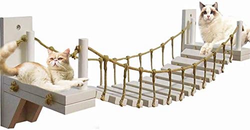 Mocohana® drveni zidni most sa 2 fiksne nosače mačka mod mačja salon Hammock Cat Condo Kitty Aktivnost
