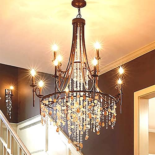 TSW Fantastičan američki stil LED kristalno stubište privjesak svjetlo retro željeza lusteri
