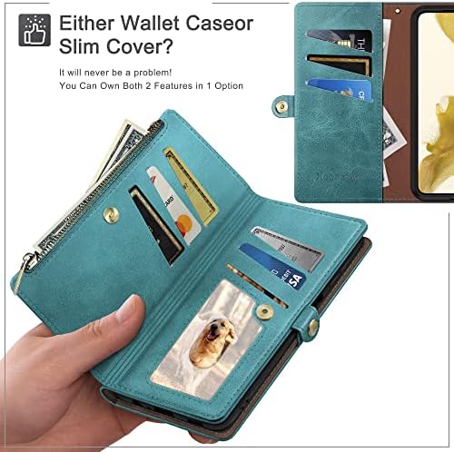 Xcasebar za iPhone 7 Plus/8 Plus 5.5 novčanik slučaj sa patentnim zatvaračem 【RFID Blokiranje】 držač kreditne