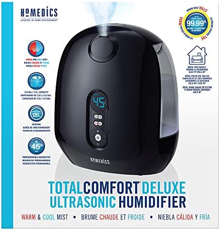 HoMedics TotalComfort Deluxe ultrazvučni ovlaživač vazduha, podesivi dvostruki rezervoari