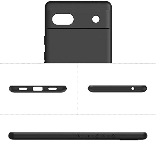 DiMiK futrola za Google Pixel 6a, tanka tanka meka silikonska mat završna obrada TPU minimalistički poklopac kućišta telefona kompatibilan sa Google Pixel 6a 5G-Crna