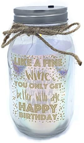Manje i pavey LED svjetlo Up Firefly Glass Fairy Mason Jar Happy Birthdant Day