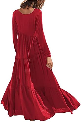 Ženska haljina za haljinu od midi haljina labava rukavica od pune boje asimetrične slojevirane haljine