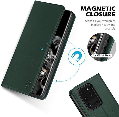 SHIELDON prava koža S20 Ultra novčanik slučaj RFID Blokiranje Kickstand Shockproof Magnetic Flip Cover