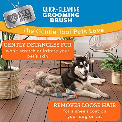 Quick-Cleaning Grooming brushed by Pets Know Best-nježni, Samočisteći alat za čišćenje mačaka & amp; Psi-češalj za raspetljavanje za krzno / dlake i dlake dužine