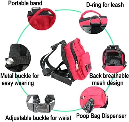 EDMISU ruksak za pse pojas za kućne ljubimce torba za pse za pse dispenzer Mini ruksak prsluk sa prozračnim