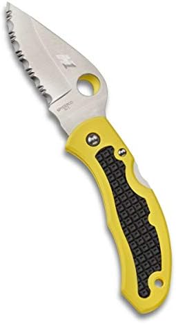 Spyderco Snap-it solni nož sa 2,96 H-1 čeličnom oštricom otpornom na koroziju i crno / žutom laganom FRN ručkom-SpyderEdge-C26SYL
