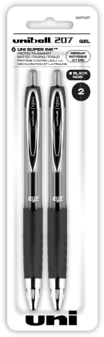 Crne uvlačive Gel olovke 2 pakovanja sa srednjim tačkama, uni-Ball 207 signo Click olovke su dokaz prevare i