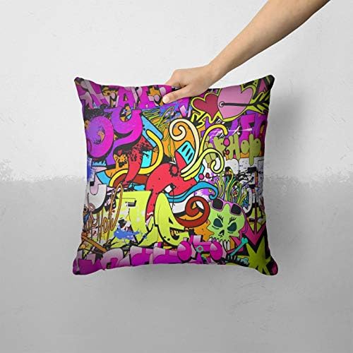Iirov vibrante boje vektorski grafiti - prilagođeni ukrasni dekor za kućno ili vanjsko bacanje jastuk na otvorenom plus jastuk set za kauč, krevet ili kauč