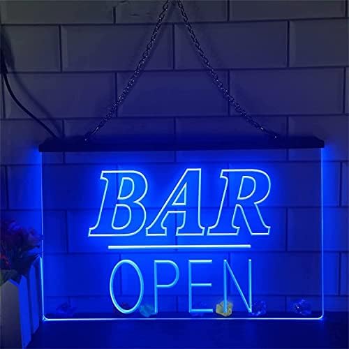 DVTEL Bar otvoreni ukras LED neonski znak, prilagođeni bar Business USB neonsko svjetlo, Zidno osvjetljenje rasvjete, 40x30cm Hotel Restoran Bar Kafića