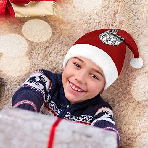 Njemački ovčar glava Božić šešir meka pliš Santa kapa Funny Beanie za Božić Nova Godina svečana