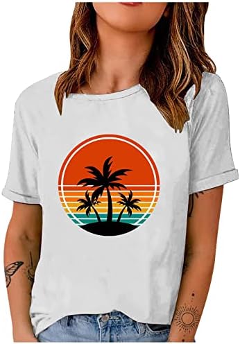 Sunshine majica Žene kratkih rukava Crewneck Beach Coconut Drveće Grafička majica Proljeće TEE TEE